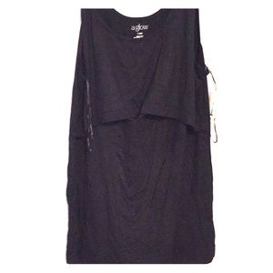 Black “A-glow” nursing/maternity top